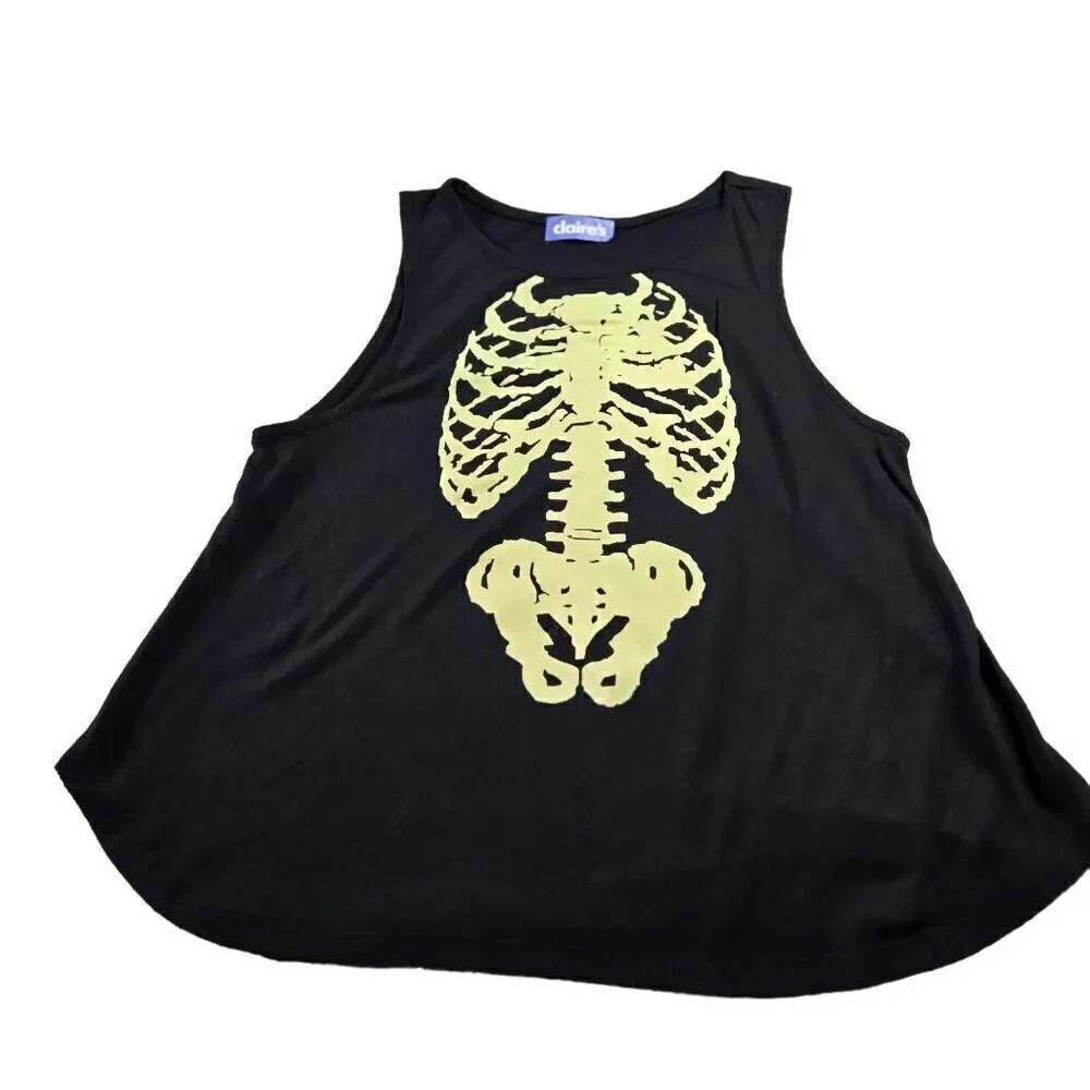 Claire's glow in the dark Woman tank top shirt S Jrs, Halloween